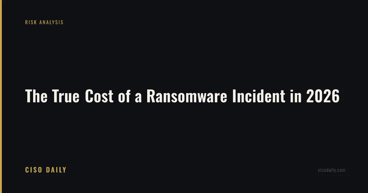 The True Cost of a Ransomware Incident in 2026