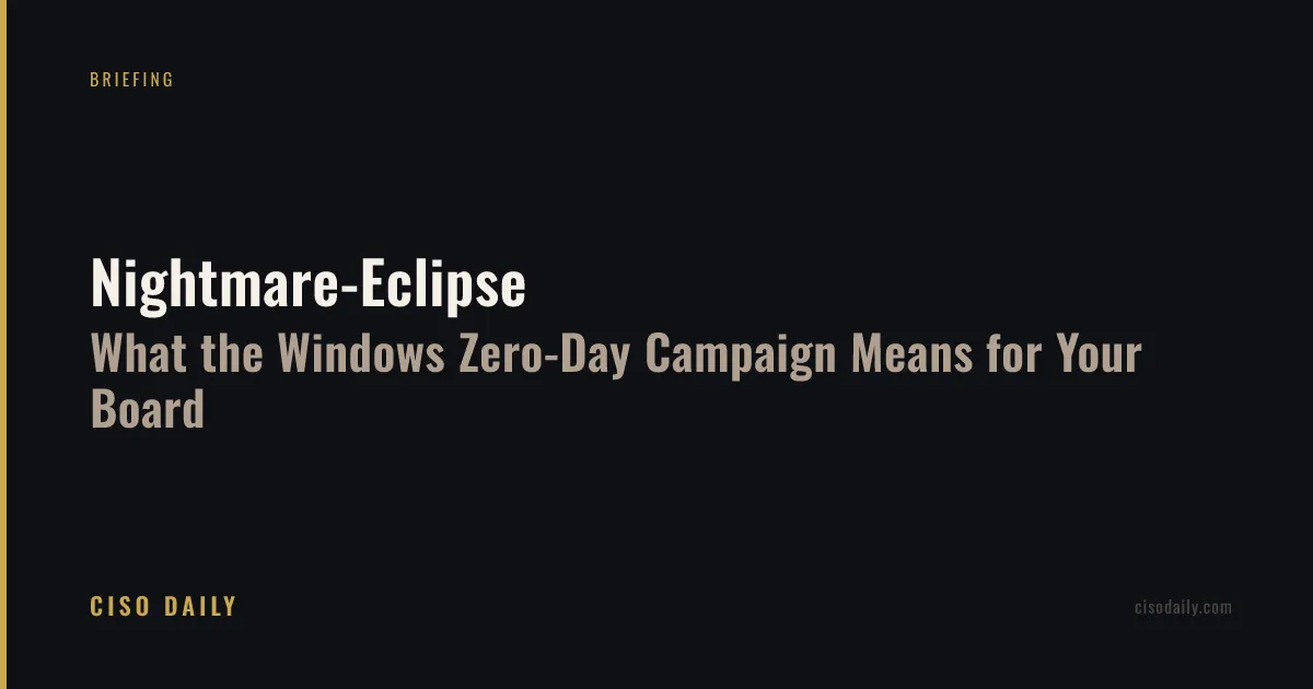 Nightmare-Eclipse: What the Windows Zero-Day Campaign Means for Your Board